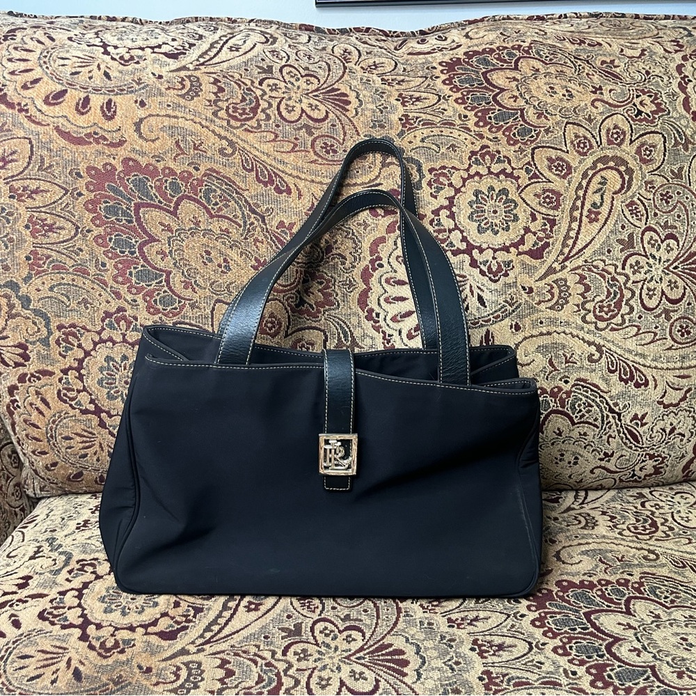 Chic Black Tote with Gold Accent